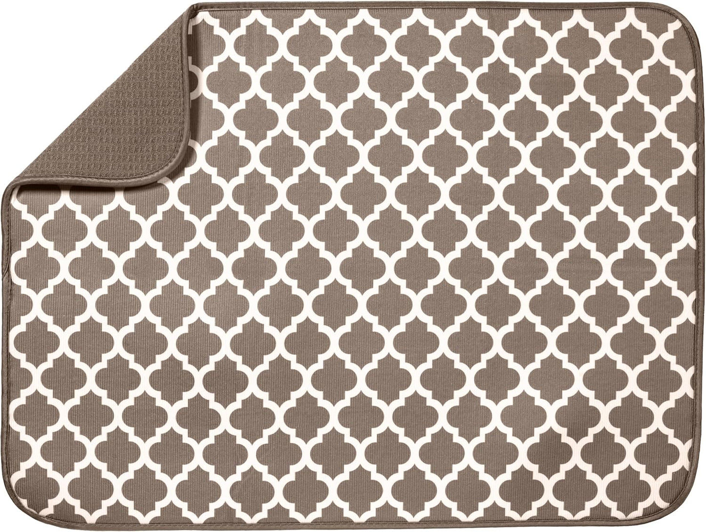 Dish Drying Mat XL - Absorbent Microfiber Kitchen Counter Pad | 18” x 24” | Charcoal