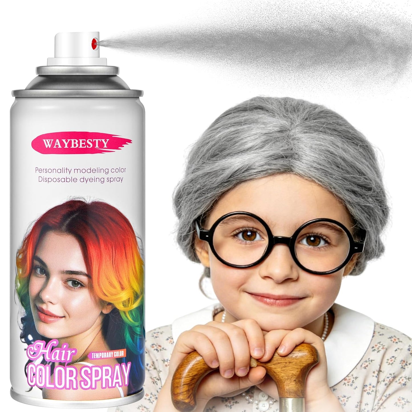 Temporary Black Hair Color Spray - Washable One-Day Dye for Kids, Women & Men | Ideal for Cosplay & Parties (120ml)