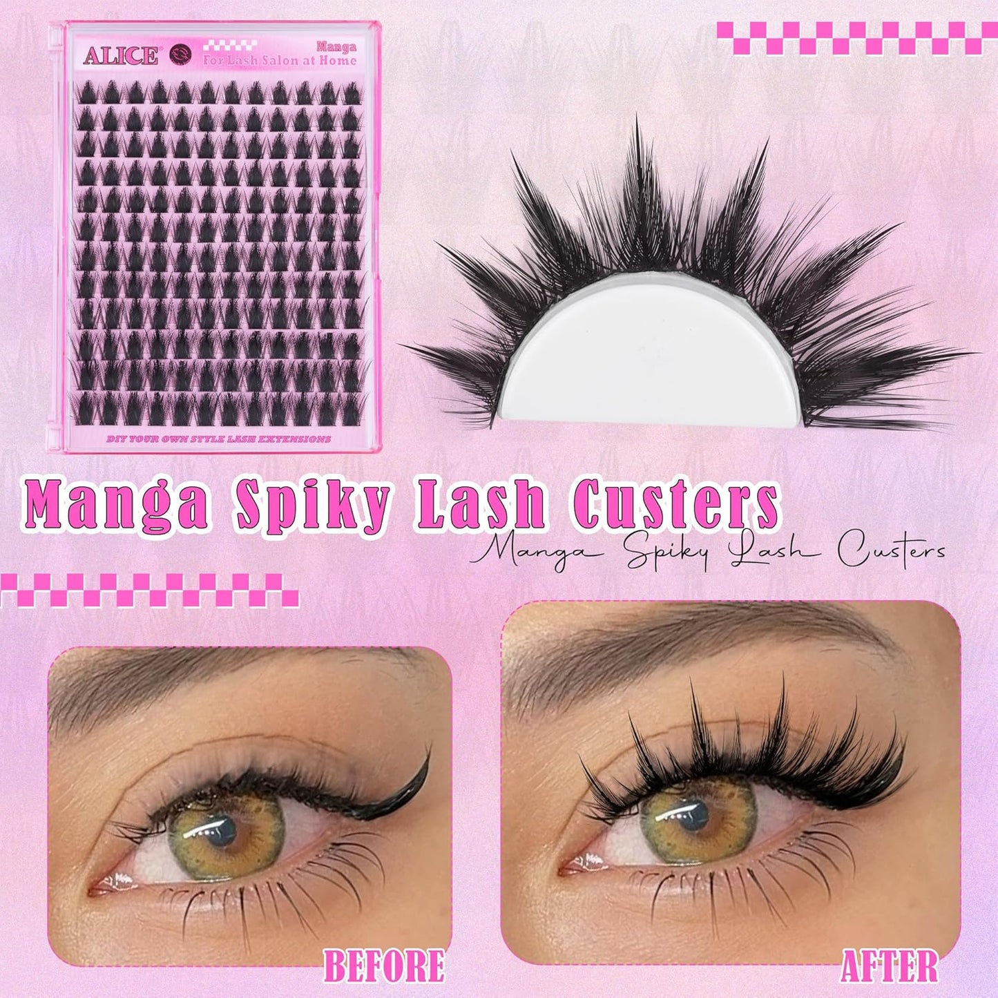 Manga Lash Clusters - Wispy Anime Eyelash Extensions for DIY Beauty | 144pcs, 10-18mm Curly
