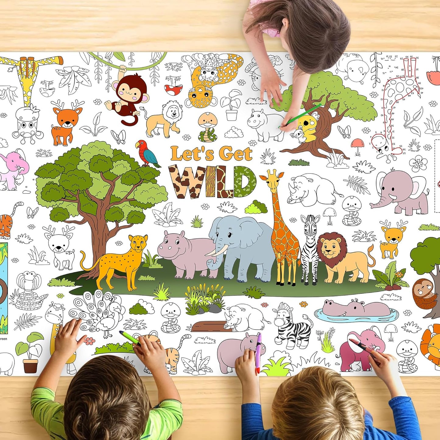 Monster Truck Coloring Tablecloth - Large 30x72 Inch for Kids | Perfect for Birthday Parties & Classroom Fun