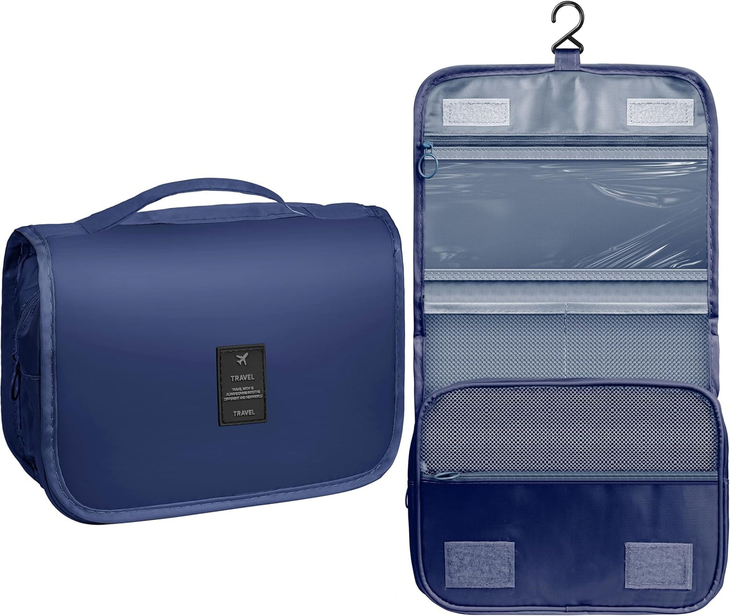 Toiletry Bag - Waterproof Hanging Travel Organizer for Men & Women | Small Cosmetic Makeup Bag (Grey)