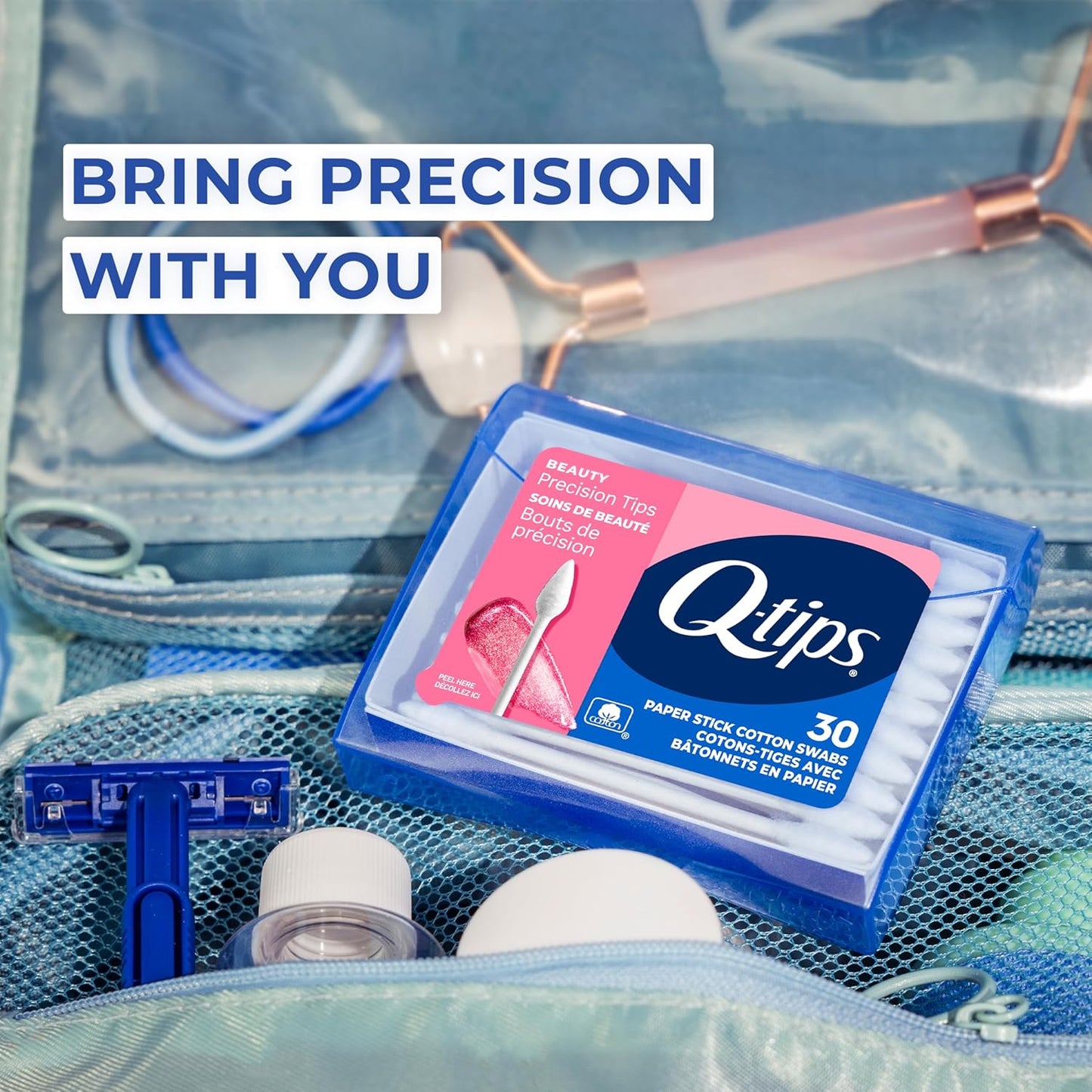 Q-tips Cotton Swabs - Organic Precision Tips for Hygiene | 30 Count Pack