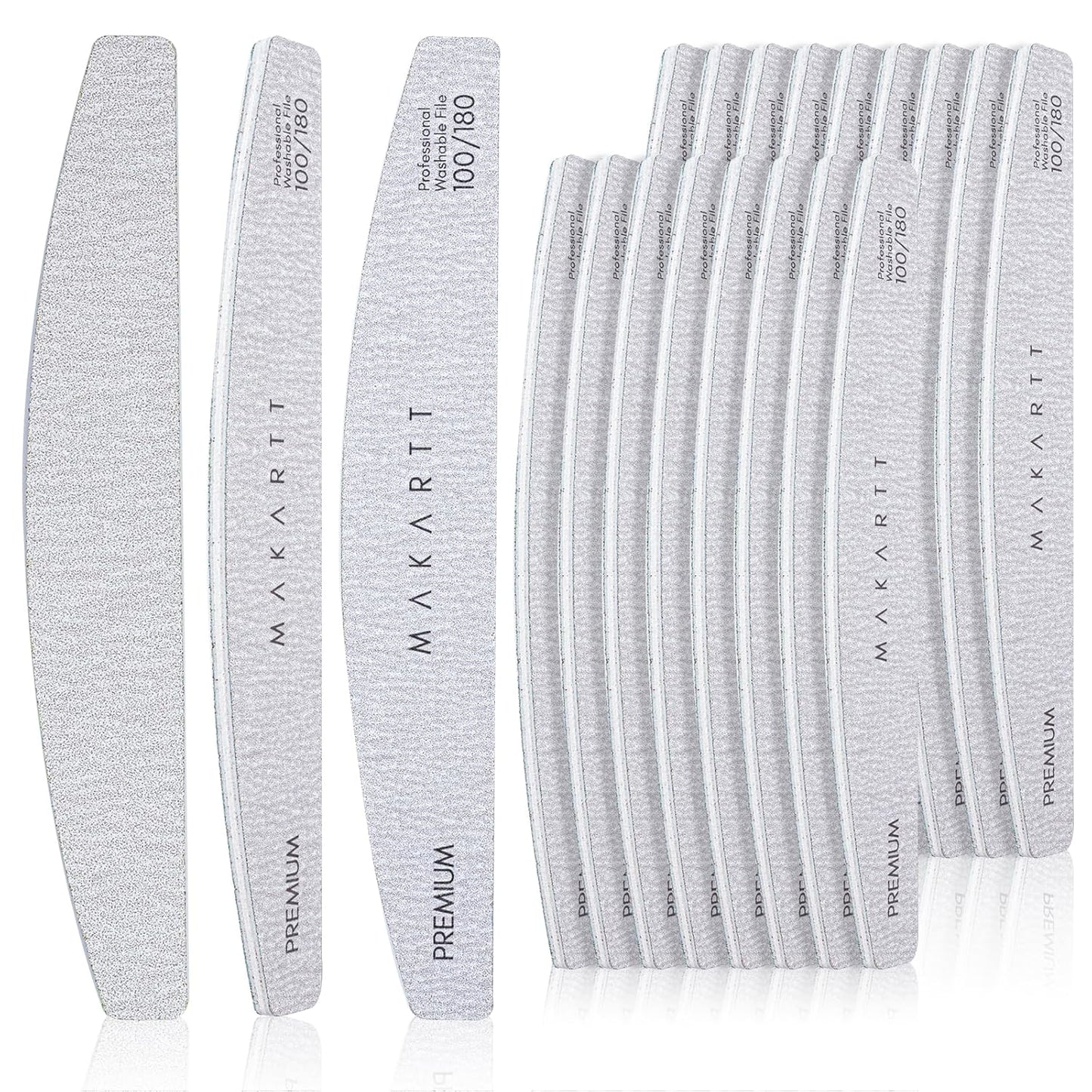 Makartt Nail Files - 180/240 Grit Emery Boards for Natural Nails | 10pcs Dual-Sided Manicure Set for Salon & Home Use