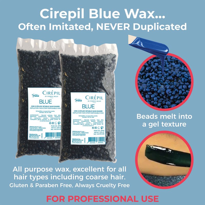 Cirepil - Intro Waxing Kit - Professional Hard Wax Kit for Hair Removal - Includes Happy Heater, Original Blue Wax Beads, Pre & Post Care - DIY Salon Results for Sensitive Skin, Brazilian & Body