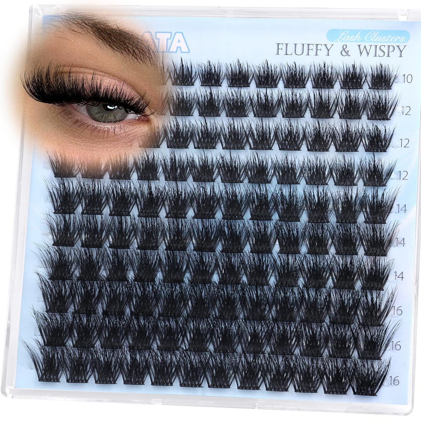 Natural Cluster Lashes - 14mm Wispy Eyelash Extensions | C Curvature for Daily Wear