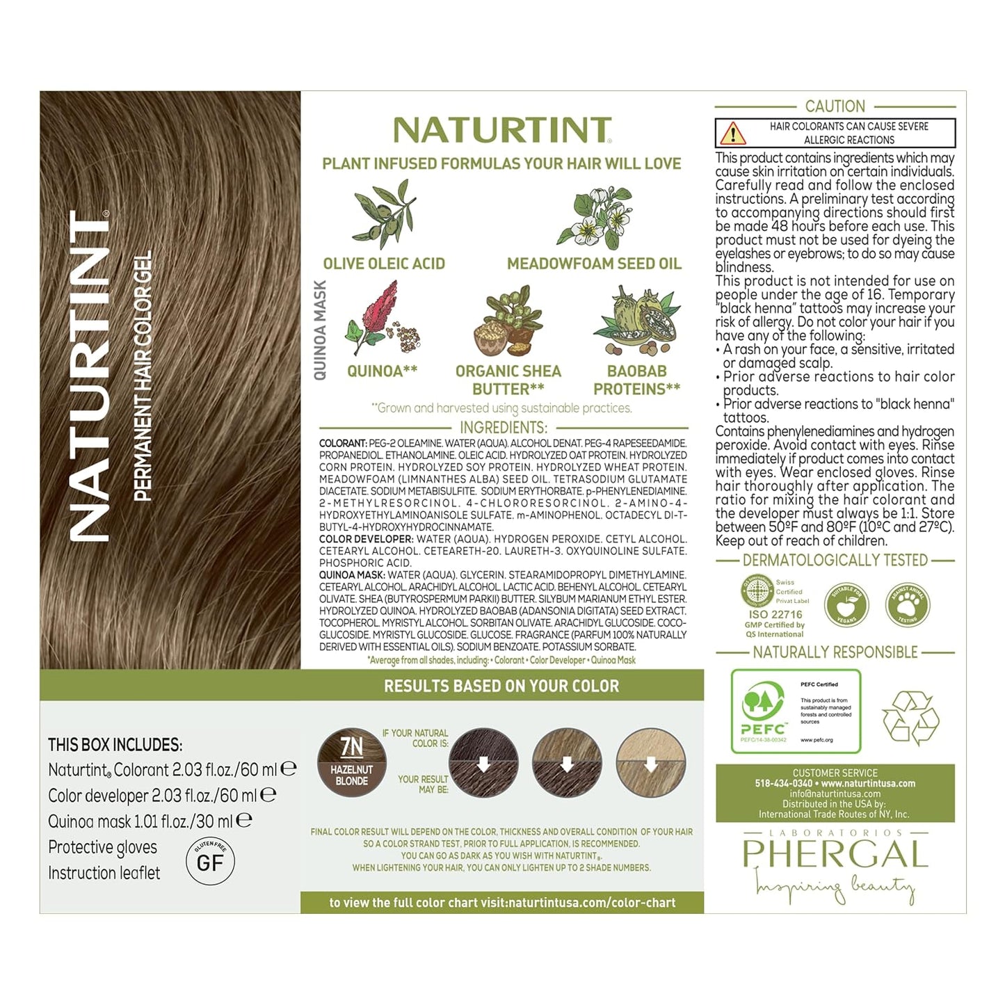 Naturtint 7N Hazelnut Blonde Permanent Hair Color | Ammonia-Free, Vegan, 100% Gray Coverage, Long-Lasting Results