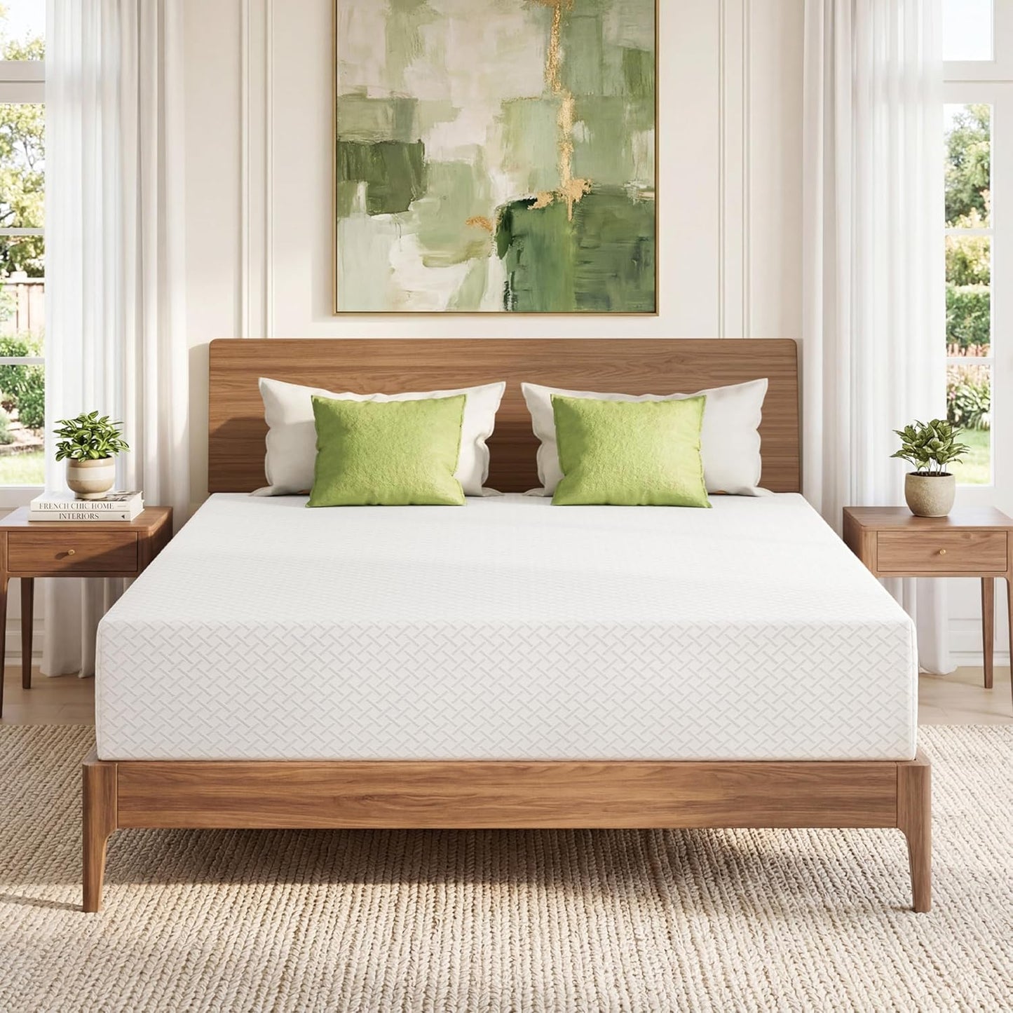 EGOHOME 6-Inch Twin Mattress for Kids - Memory Foam with Cooling Green Tea Gel | Medium Firm Support, 75''L x 38''W, White