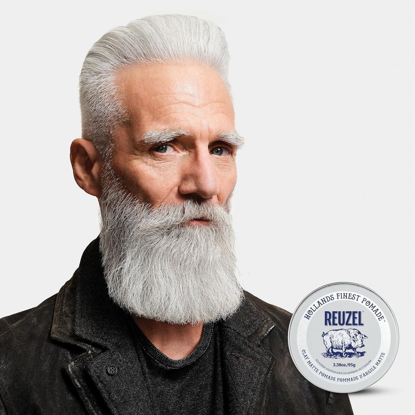Reuzel Clay Matte Pomade - Medium Hold, Water Soluble, Flake-Free Finish | Ideal for All Hair Types