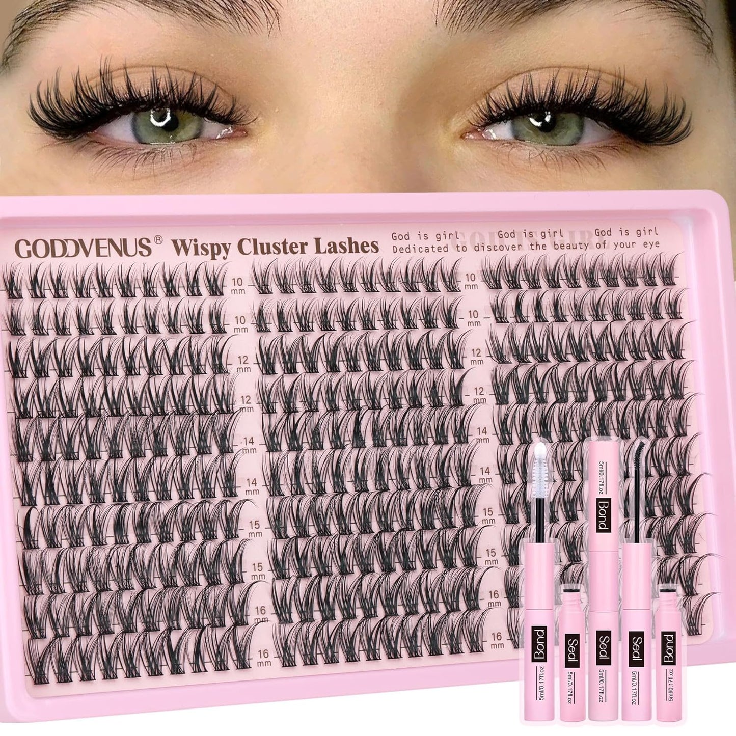 Lash Clusters Kit - Wispy DIY Eyelash Extensions 10-16mm | 300pcs C Curl Natural Look