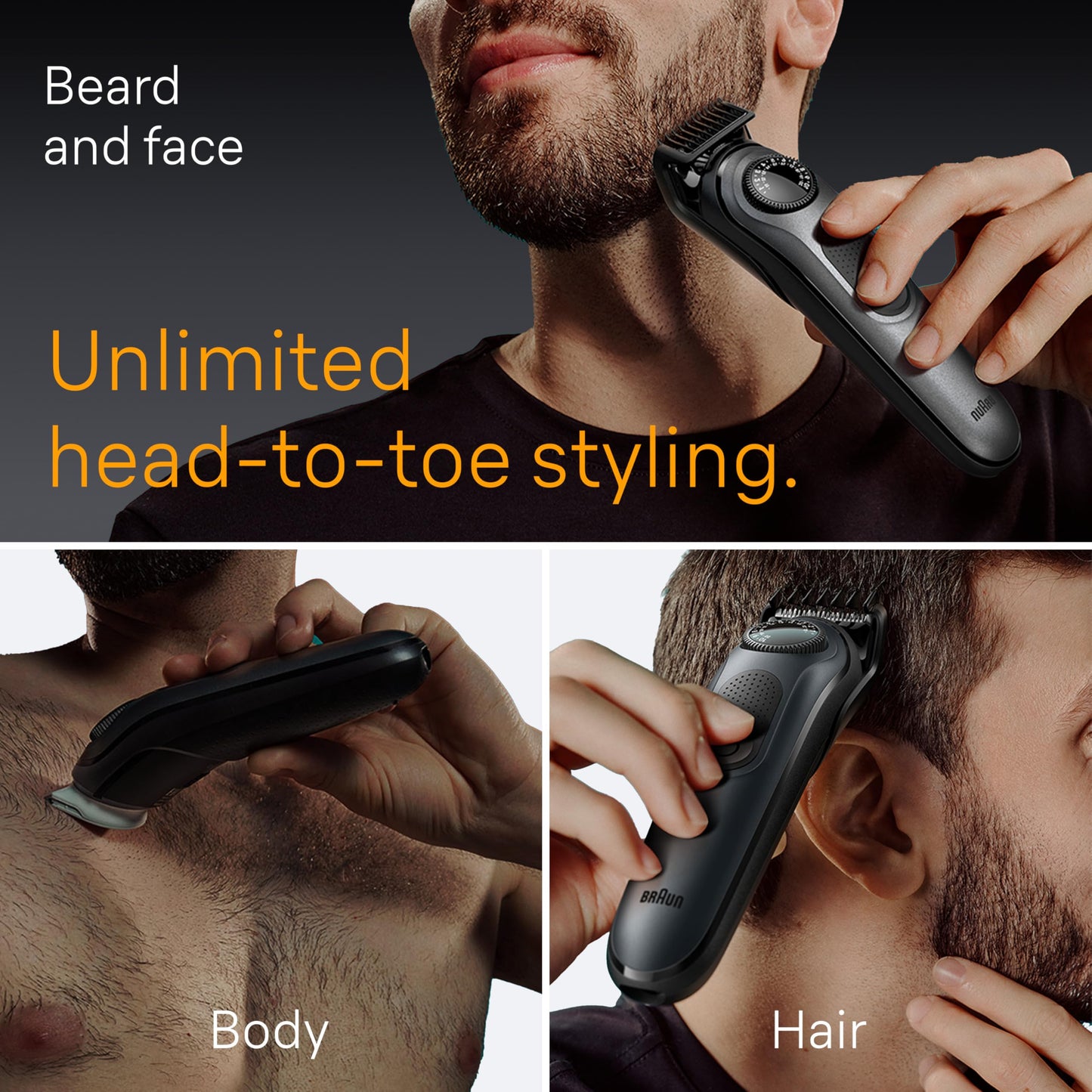 Braun All-in-One Men's Shaving Kit Series 5 5490, 9-in-1 Beard, Face, Nose, Ear Trimmer, Hair Clippers, Body Groomer and Manscaping
