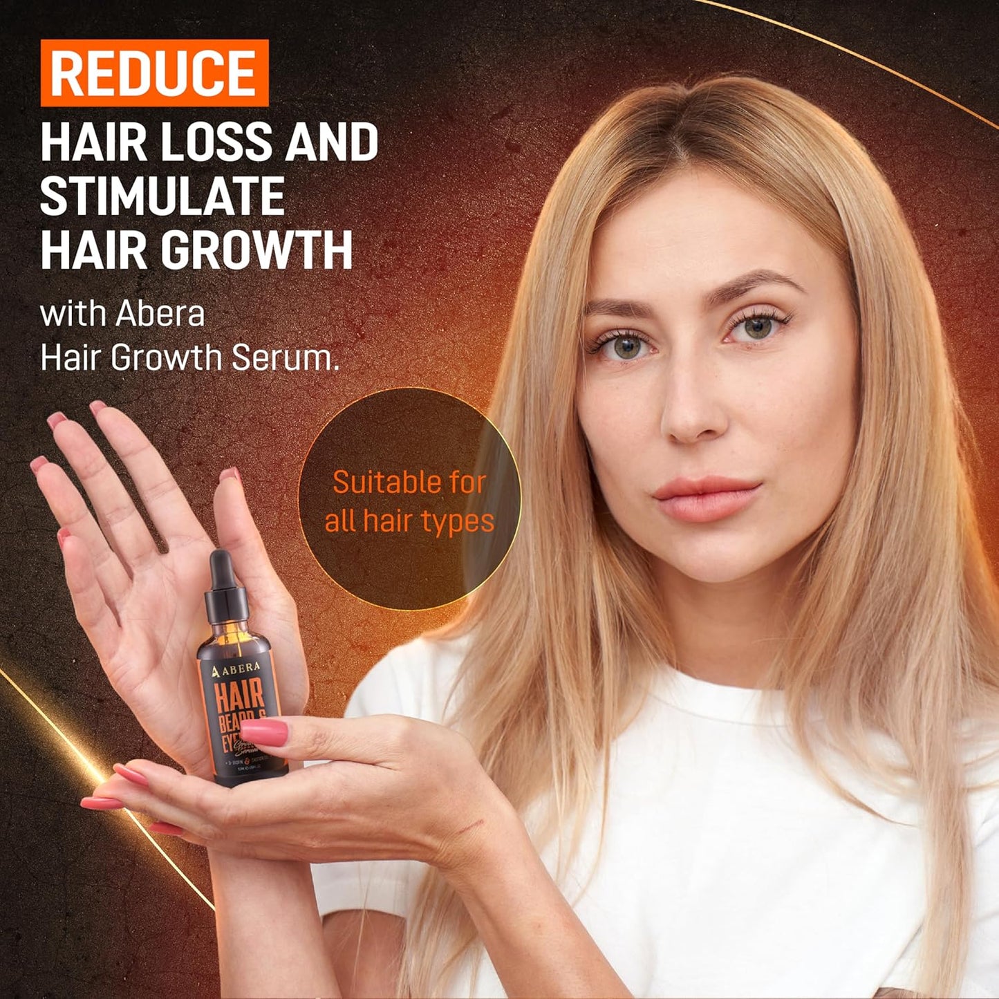 Abera Hair Growth Serum - Natural Regrowth Treatment for Hair & Beard with Biotin & Maca Root | Extra Strength 1.69 fl oz