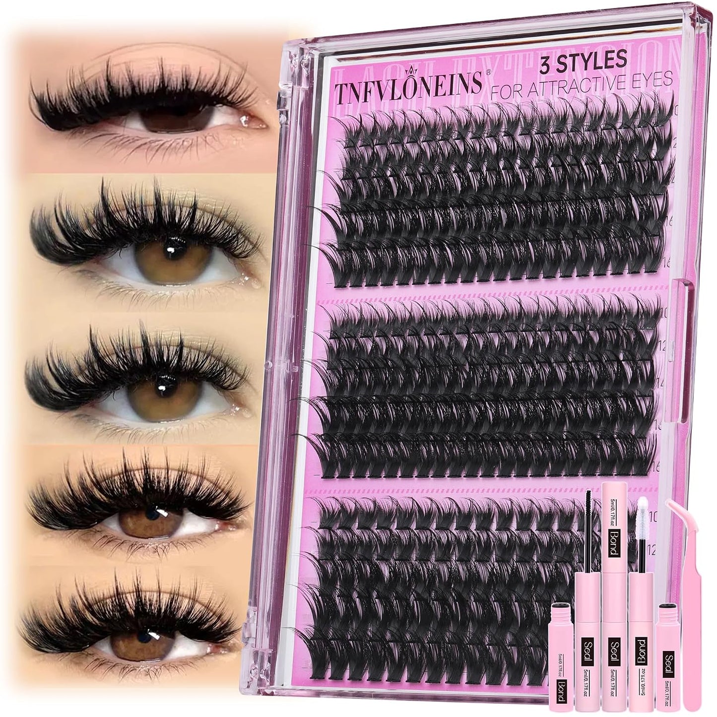 Lash Clusters - Wispy Spiky Individual Eyelash Extensions | DIY D Volume (10-16MM, 3 Styles)