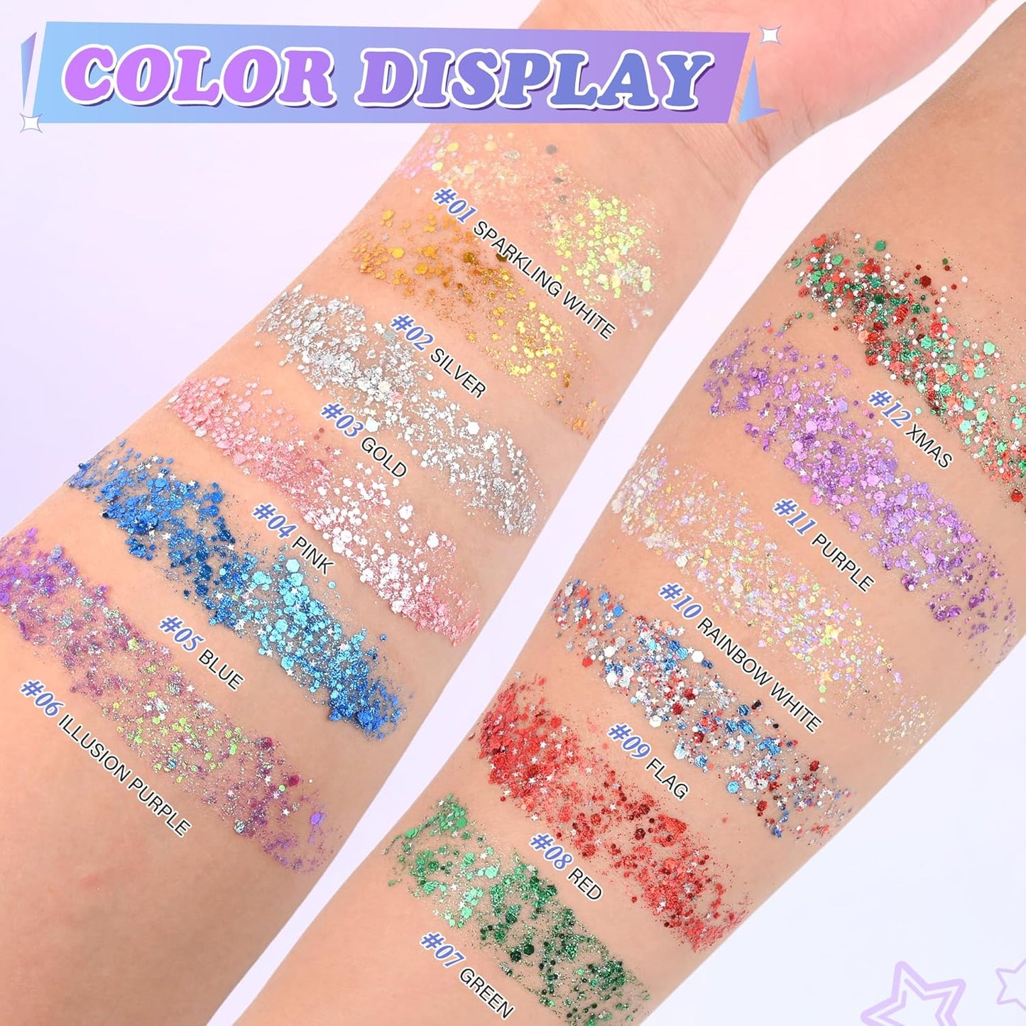 Holographic Glitter Stick for Face & Body - Sparkling Mermaid Sequins | 1.06 oz