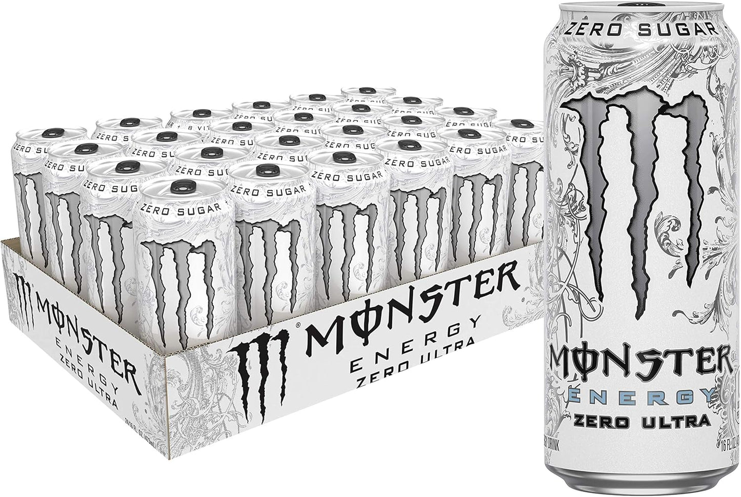 Monster Energy Zero Ultra Sugar Free Energy Drink - 16 Oz | Pack of 15 Cans