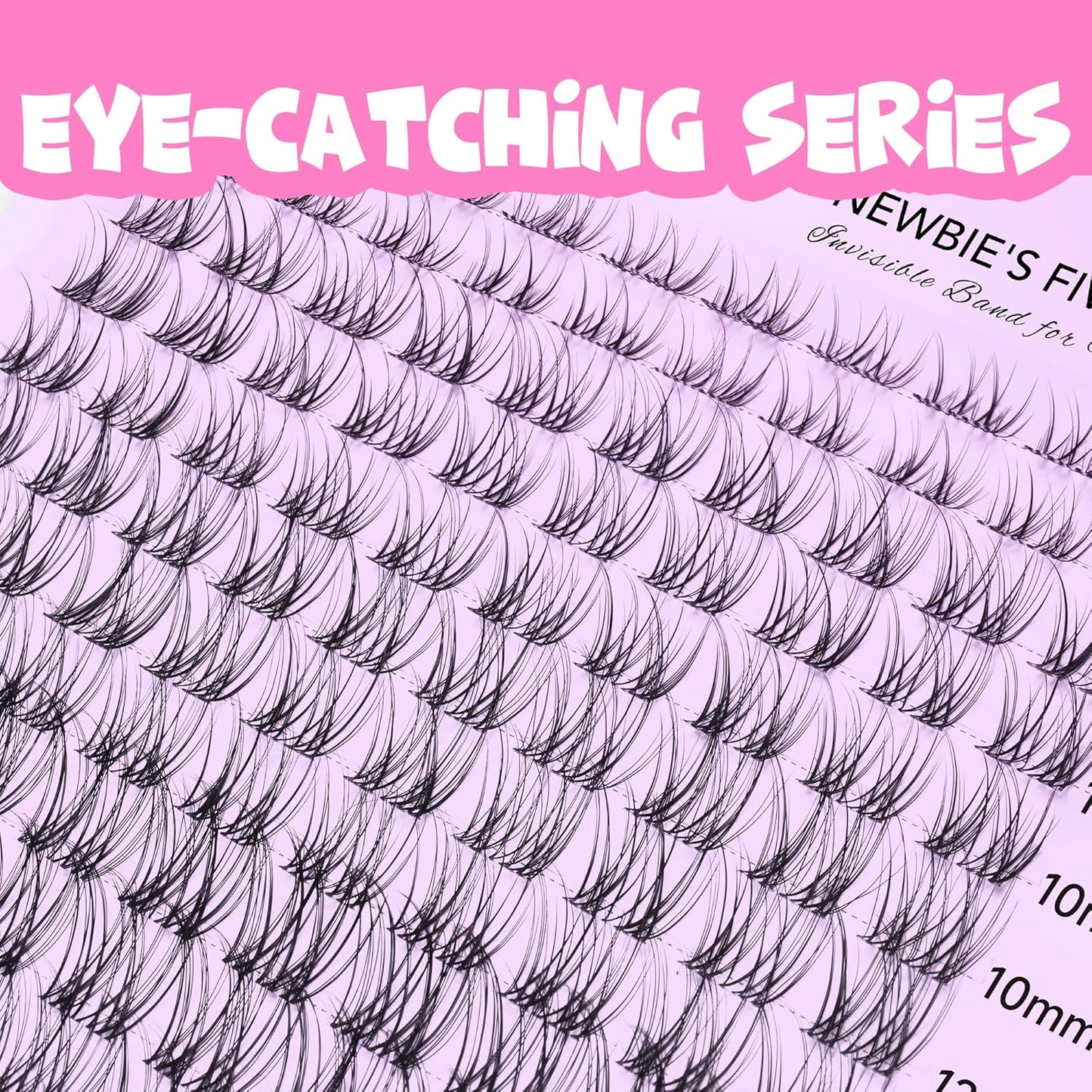 Lash Clusters Individual Eyelash Extensions - Thin Invisible Band | DIY False Eyelashes 8-16mm Mixed Length
