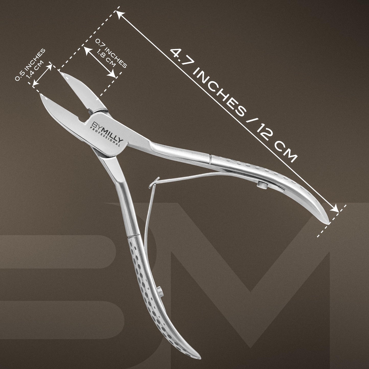 By MILLY Straight Blade Toenail Clippers for Thick Toenails, Professional Nail Clipper for Hard and Ingrown Toenails (Matte Silver)