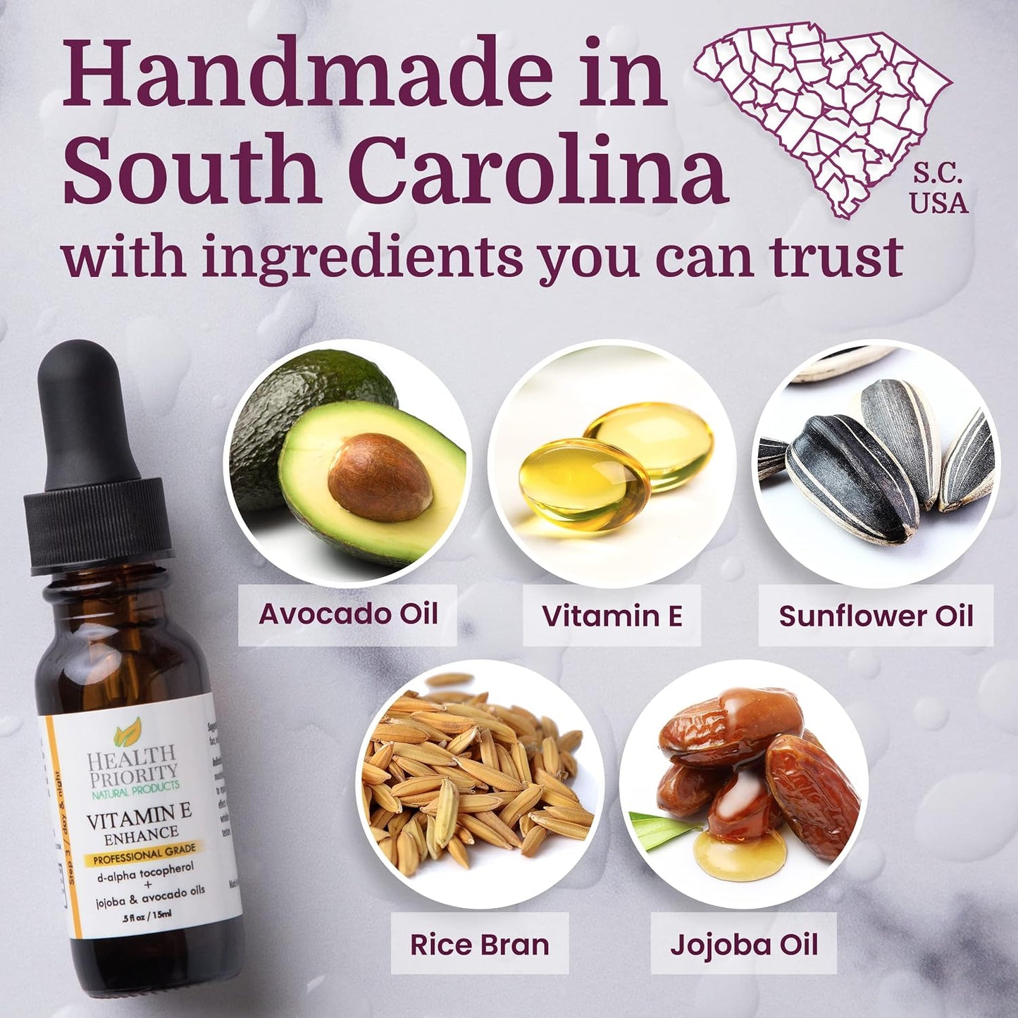 Vitamin E Oil - Organic, Handmade, Non-GMO - Nourishes Skin & Hair | 15,000 IU, 0.5 Fl Oz