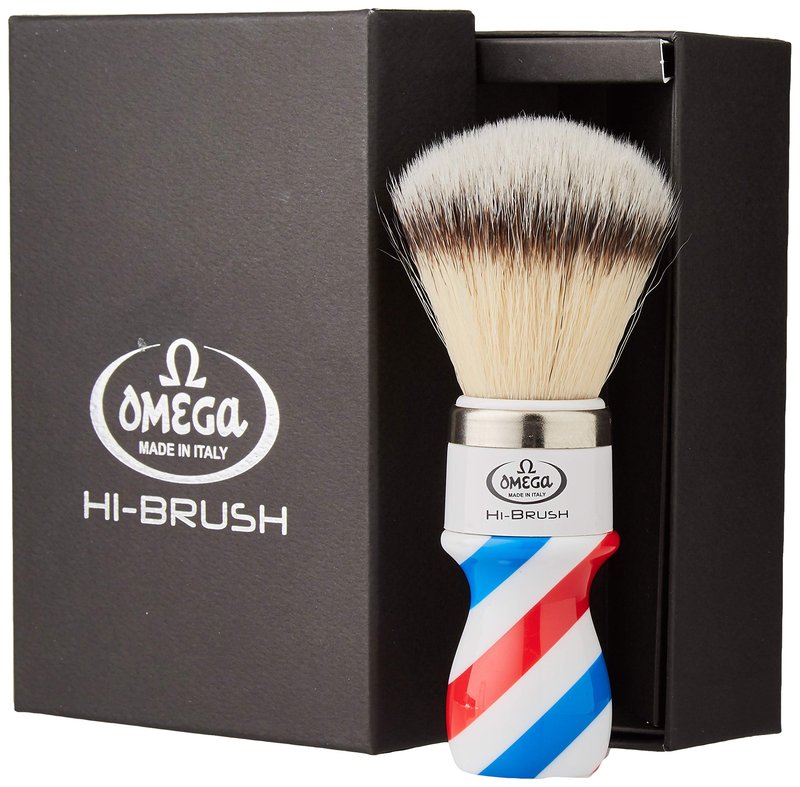 Omega 46806 - Fiber Shaving Brush"Hi-Brush", Blue, Fruity