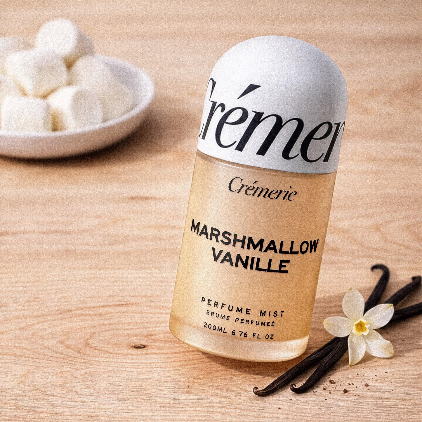 Cremerie Marshmallow Vanille Perfume Mist, Sweet Vanilla Body & Hair Fragrance Spray, Lightweight Mild Scent Mist, Unisex 6.76 fl oz