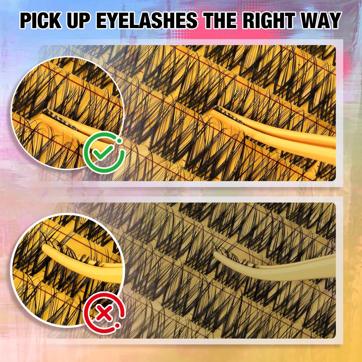 QUEWEL Natural Lash Clusters Kit Soft Wispy Lash clusters Invisible Band Lightweight C Curl Eyelash Extension Kit with Eyelash Clusters Bond and Seal Tweezers for Daily Wear (C)