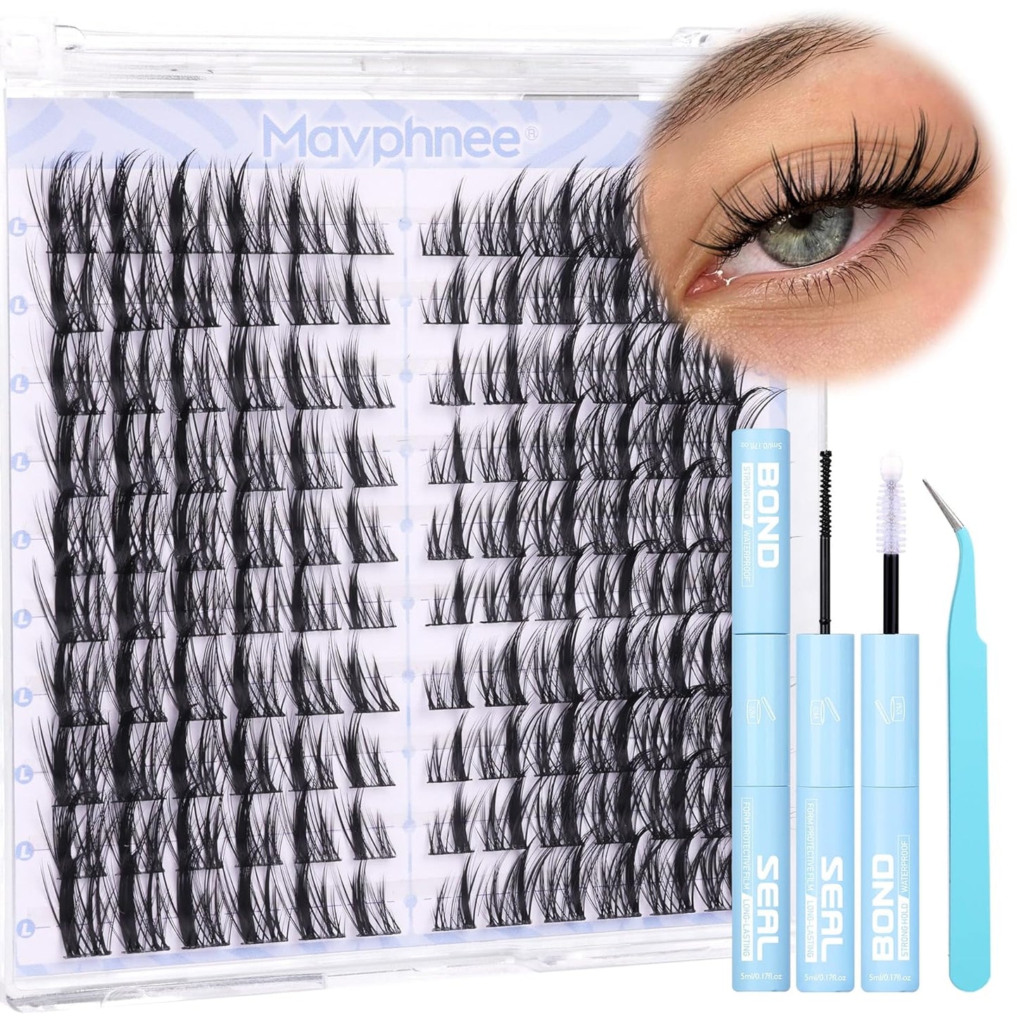 Natural Wispy Eyelash Extensions - Spider Lash Clusters 8-16MM | CC Curl, Flexible Clear Band for Effortless Application
