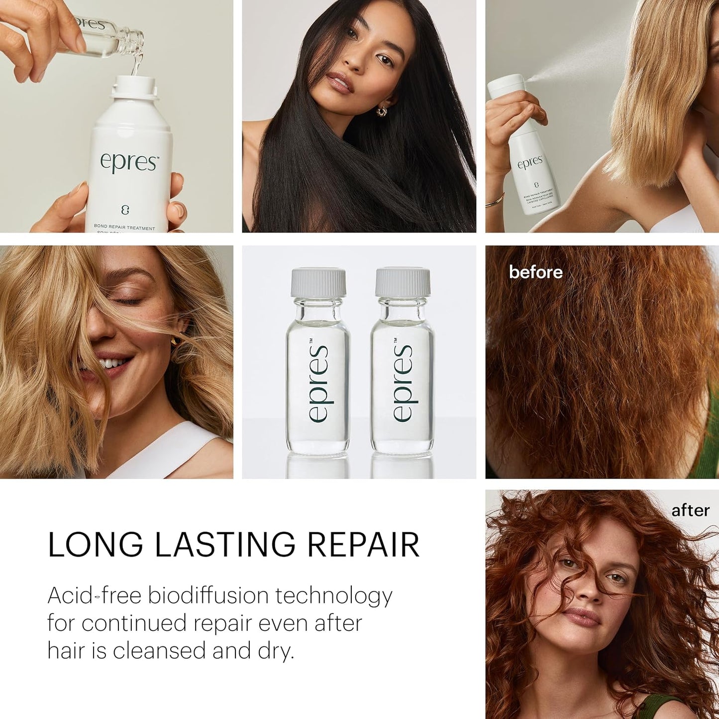 Epres Bond Repair Treatment Refill | 2 x 15ml - Revitalize Damaged Hair for Softer, Stronger, Healthier Locks