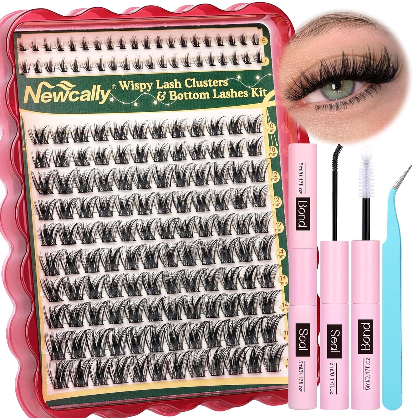 Lash Clusters Kit - Wispy Natural C-Curly Eyelash Extensions | DIY Volume Lashes 10-16MM