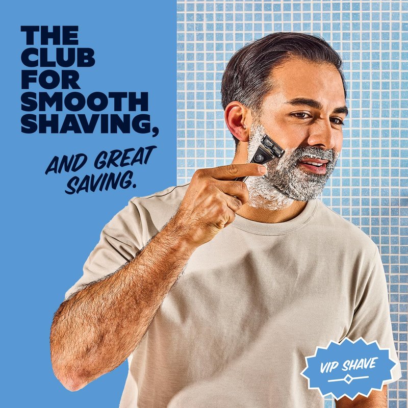 Dollar Shave Club | The VIP Shave Set | 4 Extra Close Refill Cartridges, 1 Heavy Metal Handle, 1 Shave Butter 3 ounce, 1 Razor Cover, Razors for Men