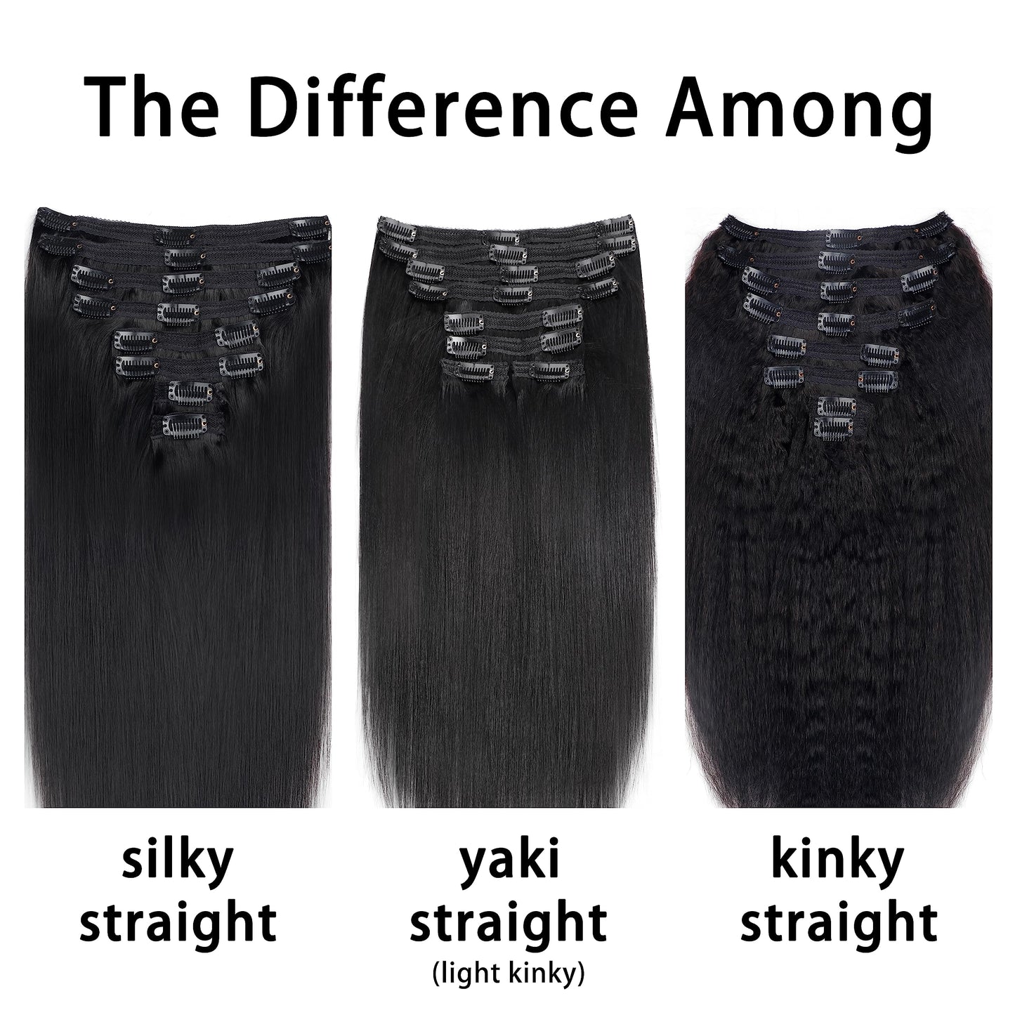 Mihugass Human Hair Clip In Extensions Straight #1B Natural Color Clip Ins Real Hair Soft Smooth Easy to Style Natural Looking Hair Extensions 28 Inch 8Pcs 120 Grams/Pack
