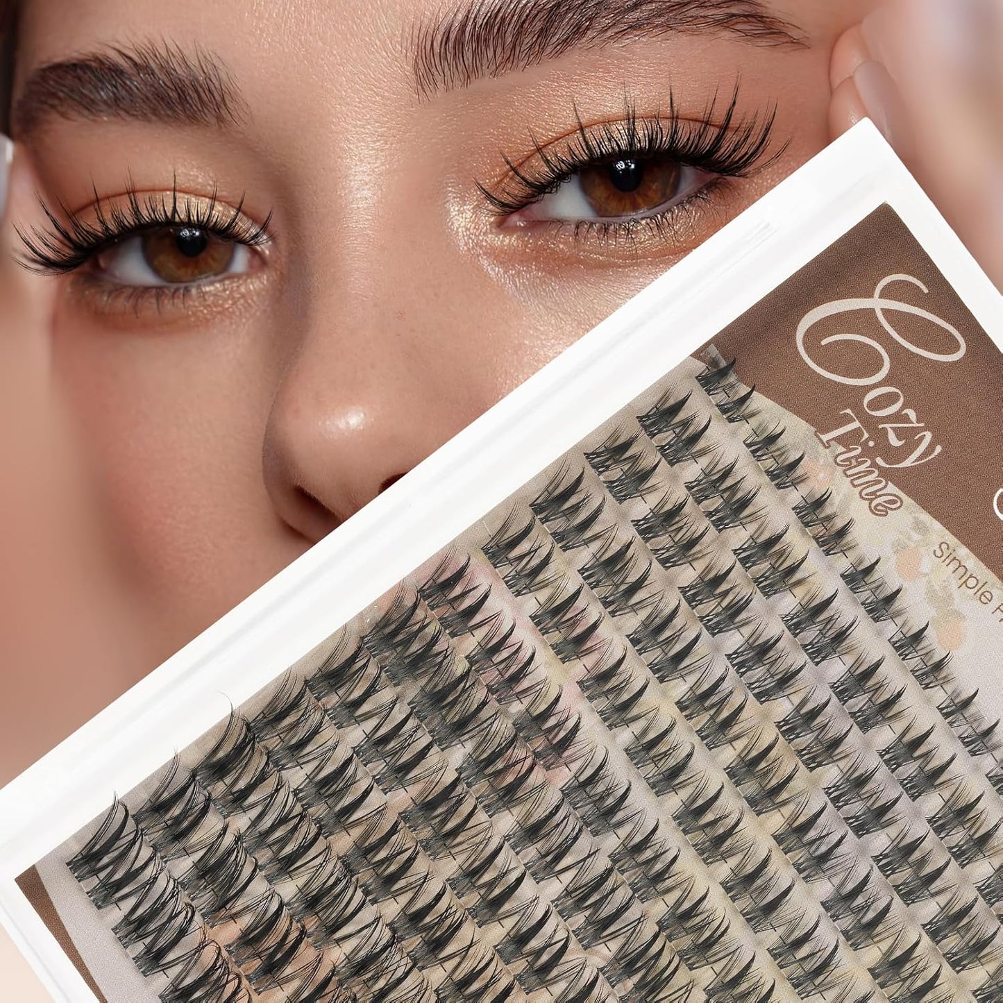 Fairy Lash Clusters Kit - Natural Invisible Band Manga Lashes | Eyelash Applicator & Bond for Beginners (Fairy-8-18mix)