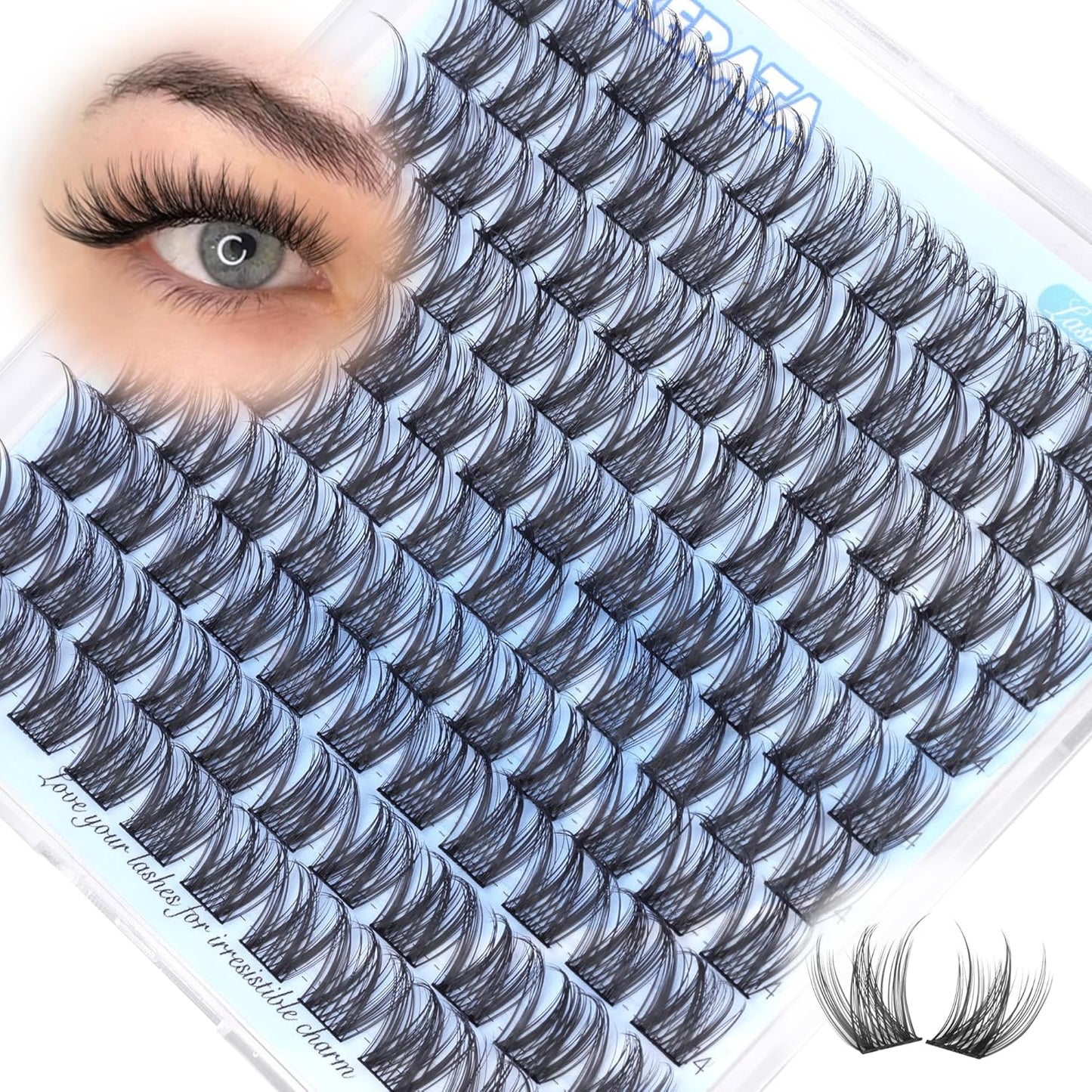 Wispy Eyelash Clusters - 120 Pcs Natural D Curvature Individual Lash Extensions | Reusable DIY Thin Band