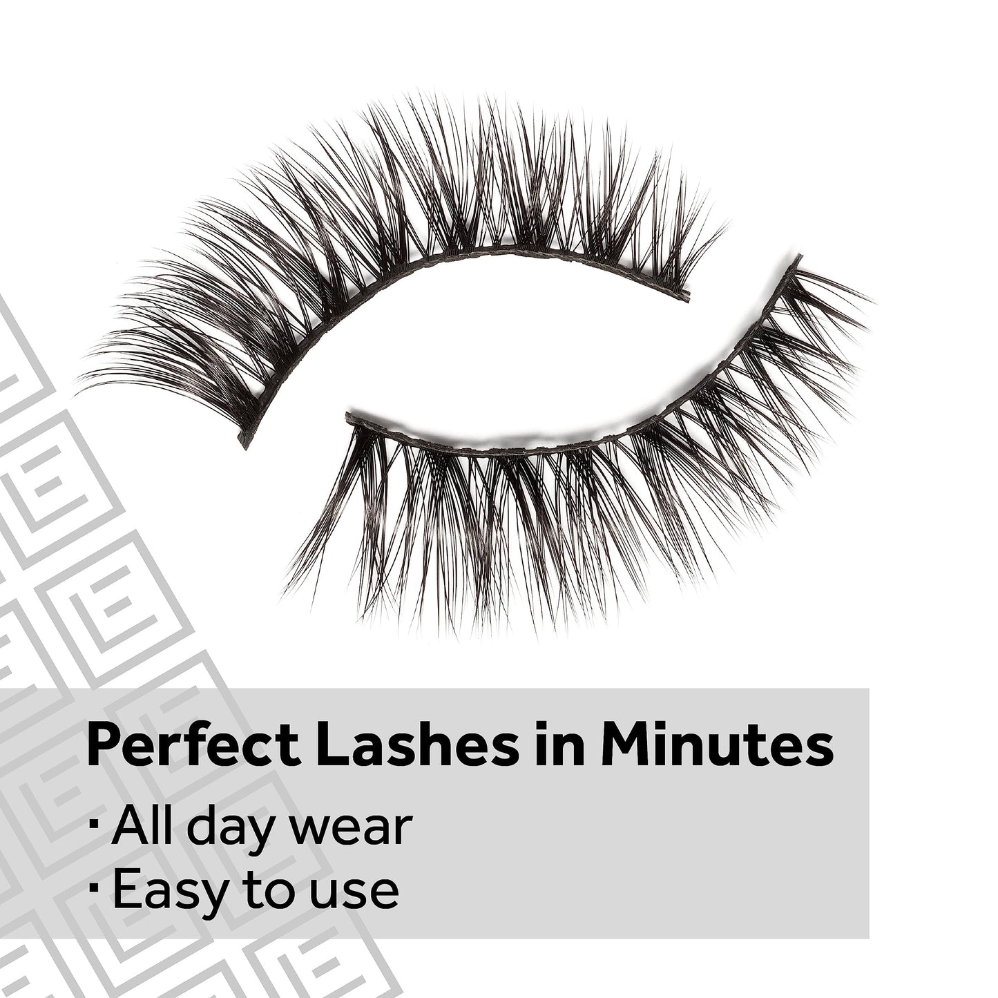 Eylure Line & Lash Kit, 2-in-1 Lash Black Glue Eyeliner and False Lashes, Faux Mink Wispy