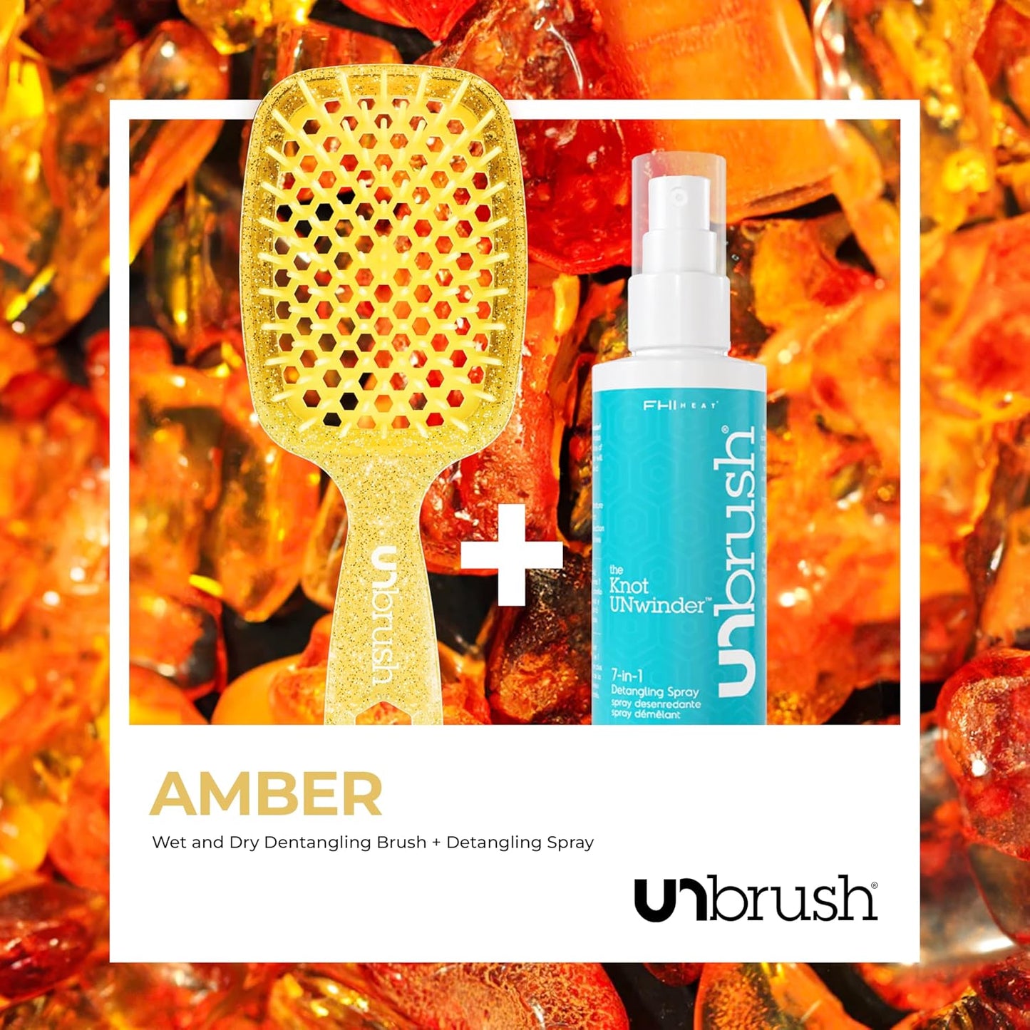 FHI Heat Unbrush & Unwinder Spray - Hair Detangler & Heat Protectant 8 oz