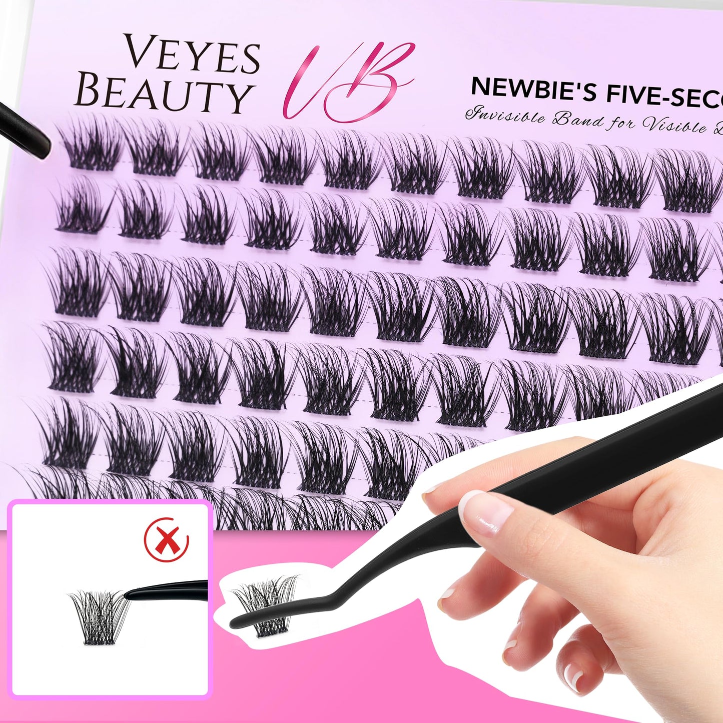 VEYESBEAUTY Siren Lash Clusters Newbie's Five-Second Series Eyelash 8-16mm