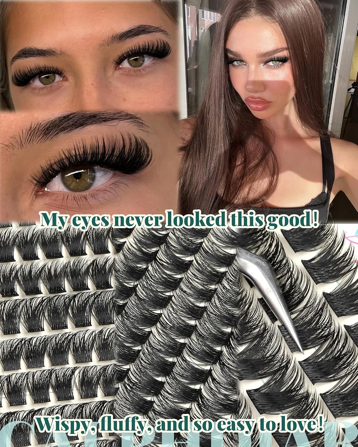 Eyelash Extensions - Enchantress Volume Cluster Lashes | Wispy 10-18mm D-Curl Soft Band for Easy DIY Application