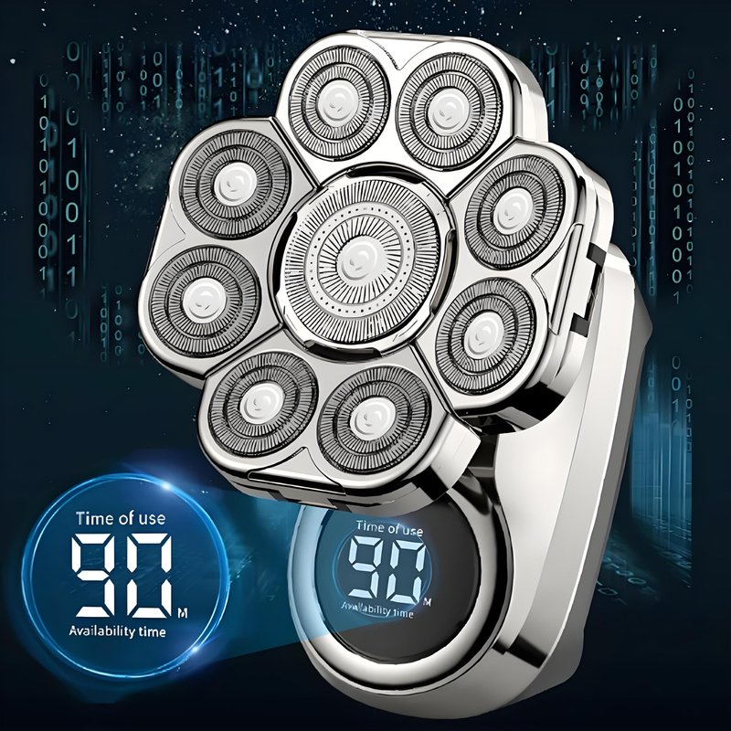 Bawldy Pro Head Shaver, 6-in-1 Detachable Head Shavers with 9D Floating Blade Heads, IPX7 Waterproof, Intelligent LED Display, Rechargeable Cordless Razor for Home & Travel