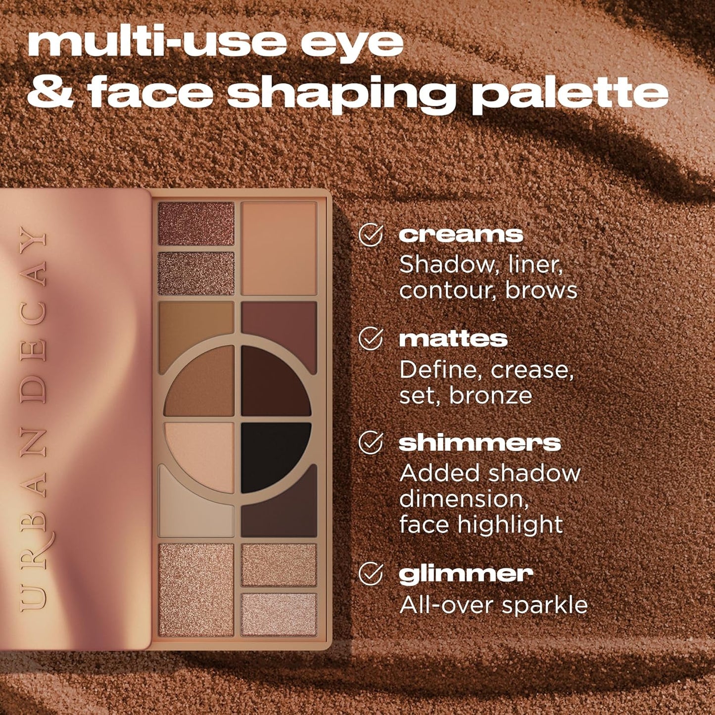 Urban Decay Naked Multi-Use Eyeshadow Palette | 14 Long-Lasting Shades & Sculpting Creams