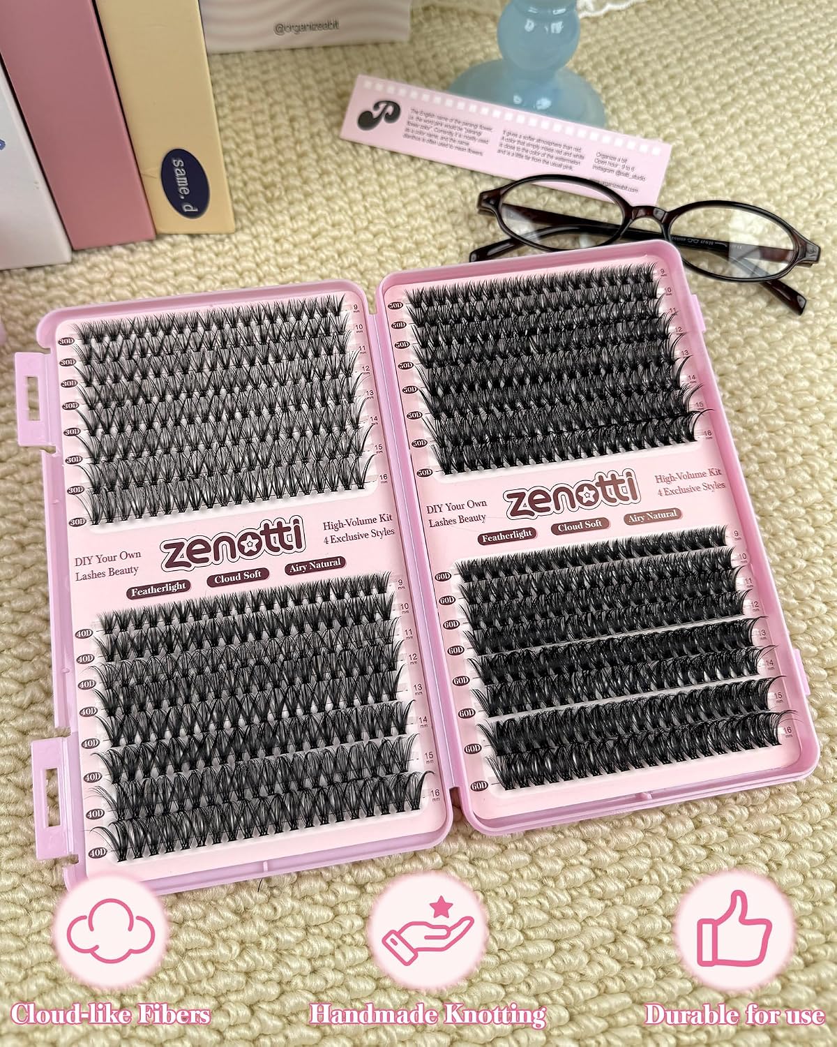 Natural Eyelash Clusters - 640PCS Wispy 30D/40D/50D/60D Extensions | 9-16mm DIY Individual Lashes