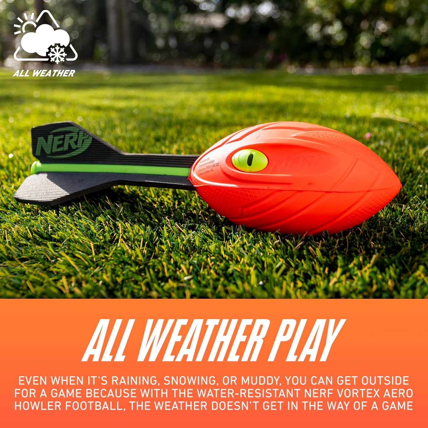 Nerf Vortex Aero Howler Foam Ball - Long-Distance Whistling Football for Indoor & Outdoor Play | Perfect Christmas Stocking Stuffer for Kids