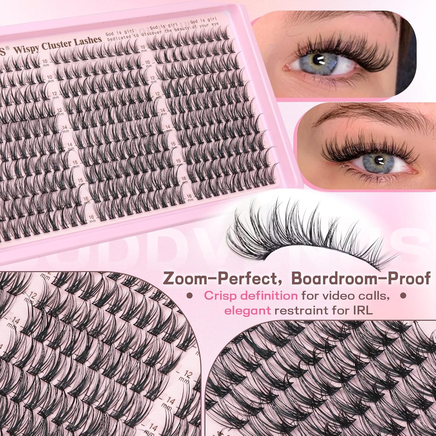 Lash Clusters Kit - Wispy DIY Eyelash Extensions 10-16mm | 300pcs C Curl Natural Look