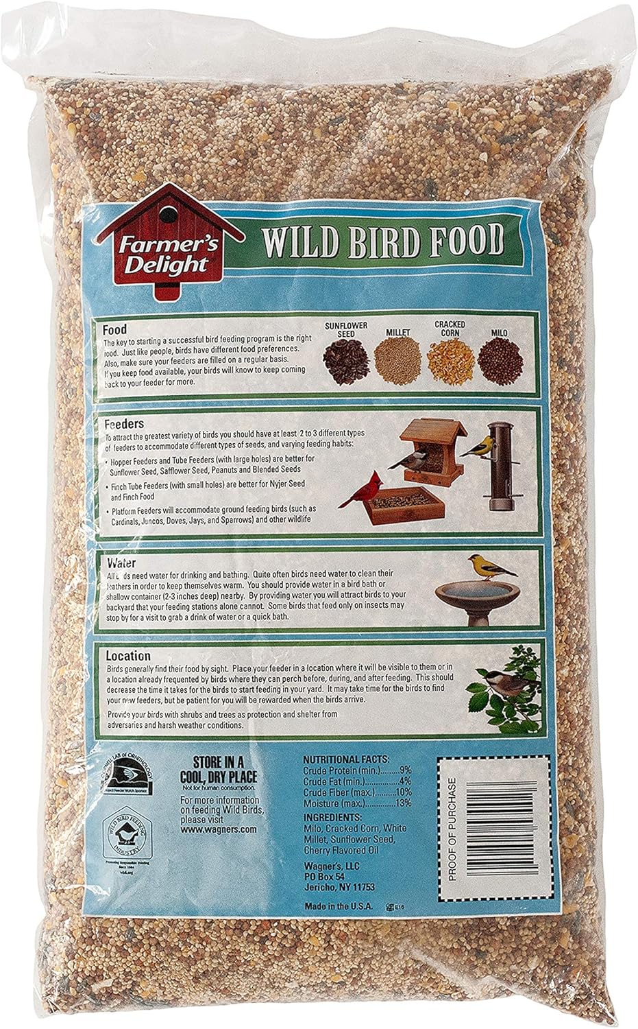 Wagner's Farmer's Delight Wild Bird Food - Cherry Flavor, 10 lb Bag | Premium Nutrition for Backyard Birds