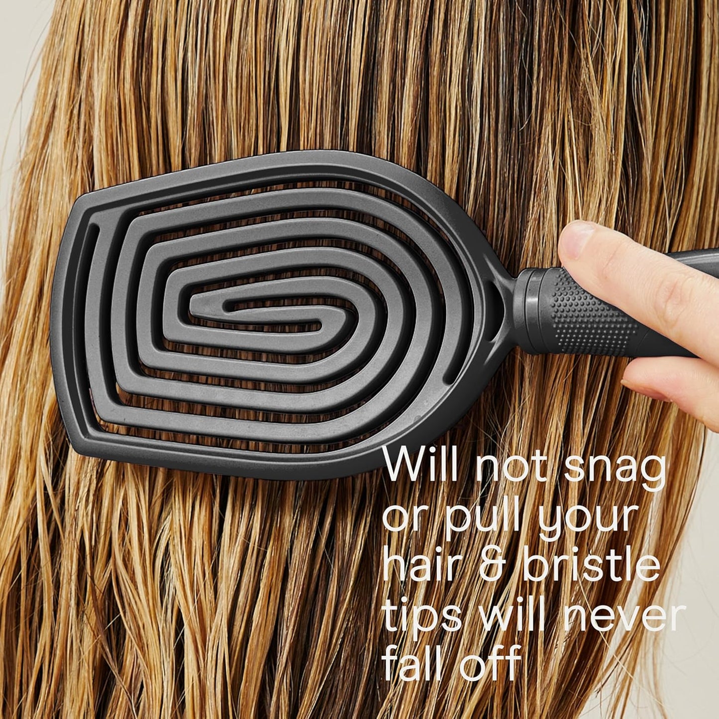Conair Scalp Care Detangling Hairbrush | Curly Hair Brush & Scalp Massager for All Hair Types - Black Onyx