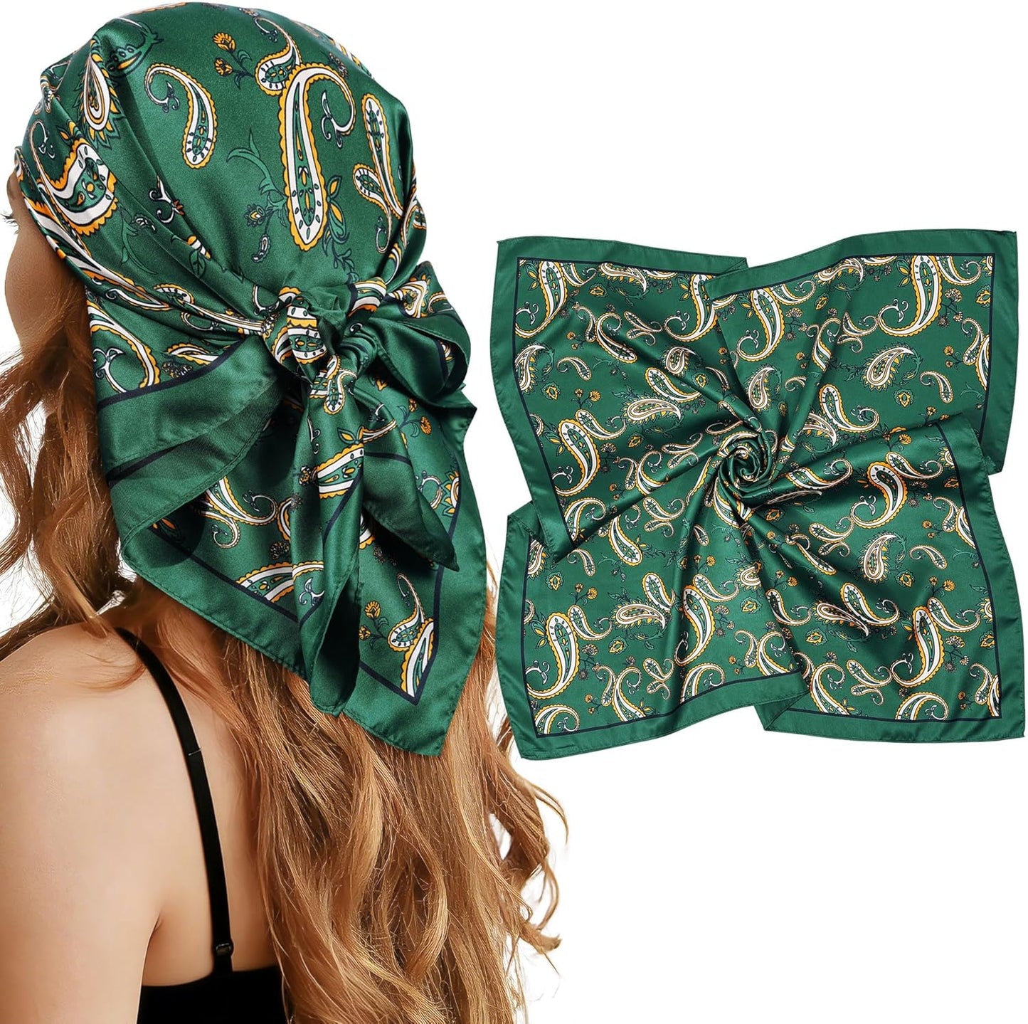 Satin Hair Scarf for Women - Reversible 27.5” Bandana Headband | Perfect for Raves