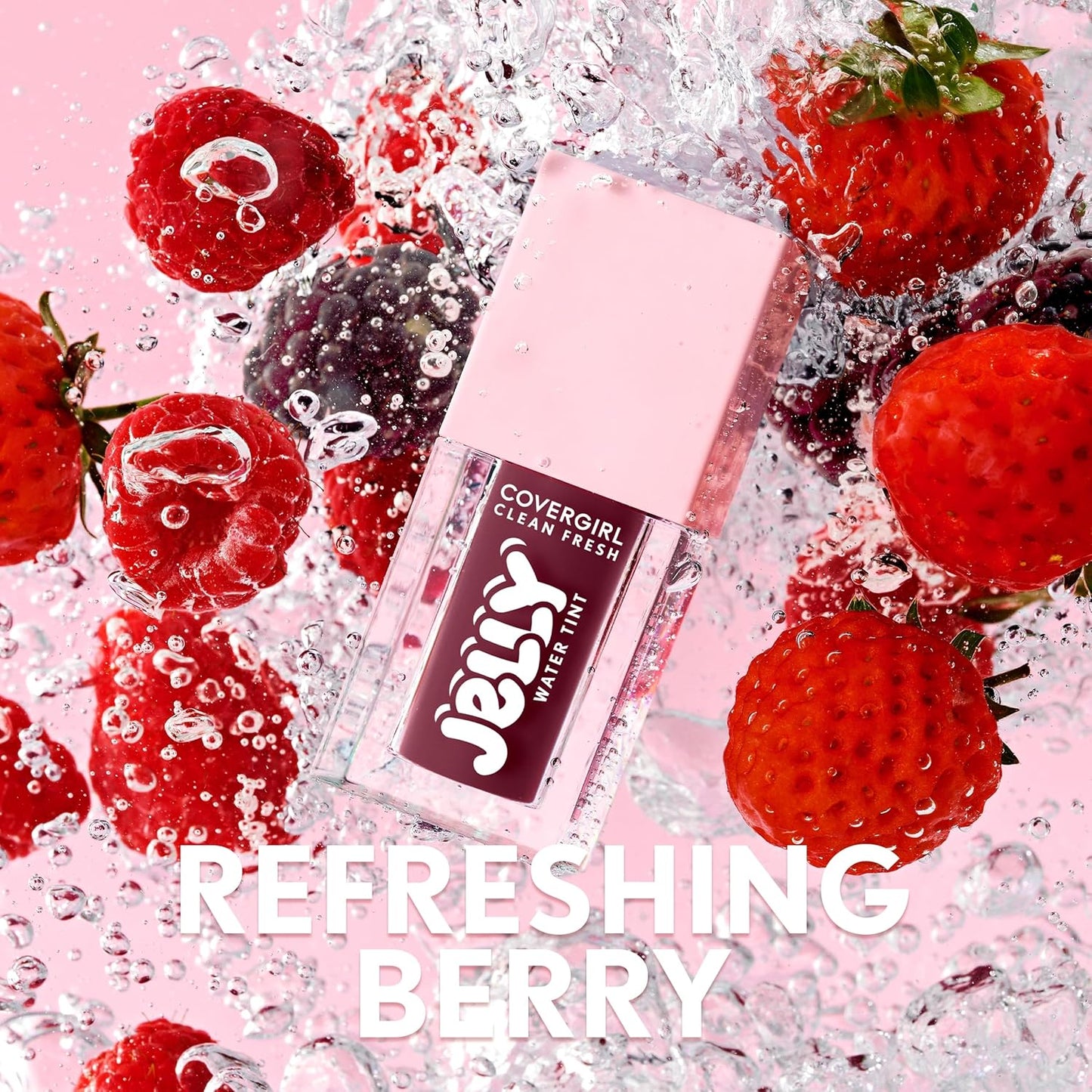 COVERGIRL Clean Fresh Jelly Water Tint | Hydrating Lip & Cheek Tint - 30 Watermelon Splash (Cool Pink)