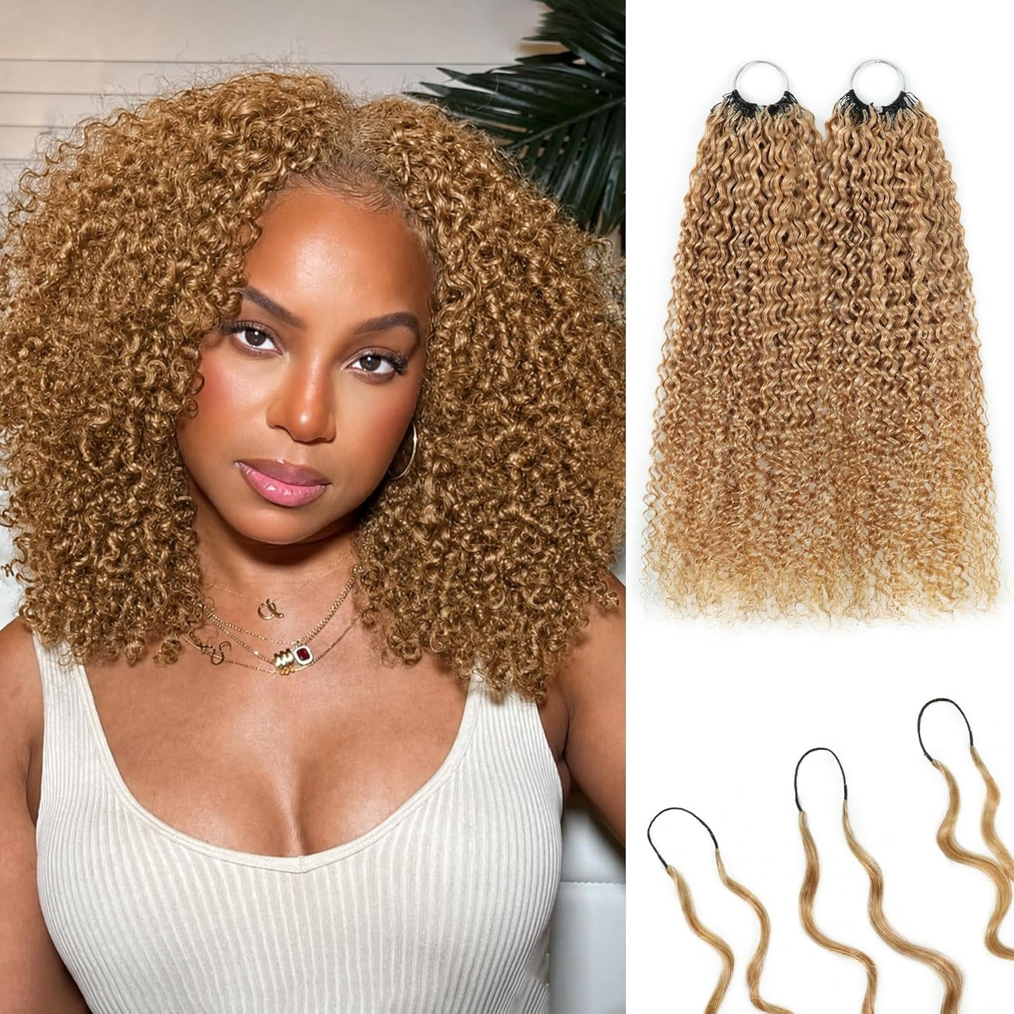 Feather Crochet Hair Extensions - 12 Inch 120g Invisible Miracle Knots for Black Women | Jerry Curly Pre-Separated Natural Black