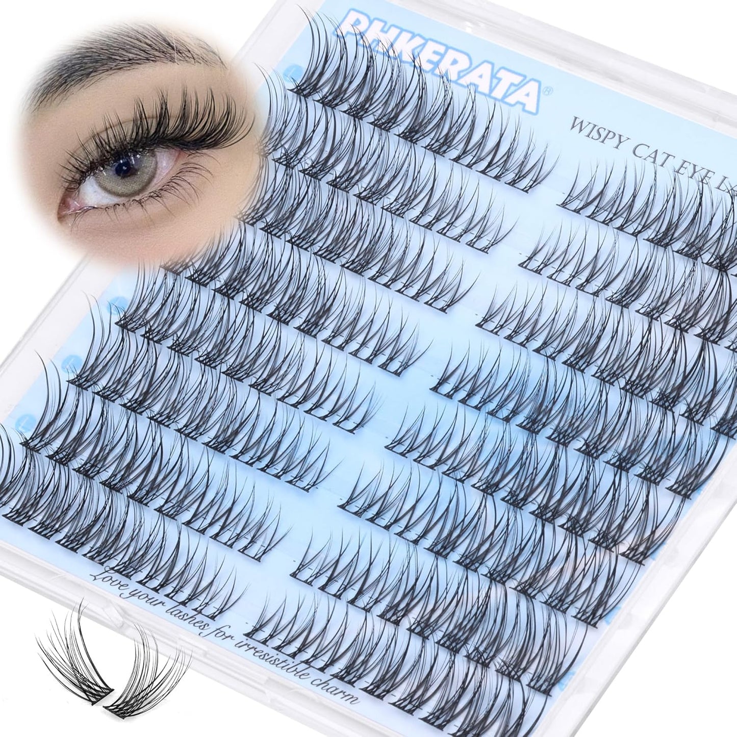 Natural Cluster Lashes - 14mm Wispy Eyelash Extensions | C Curvature for Daily Wear