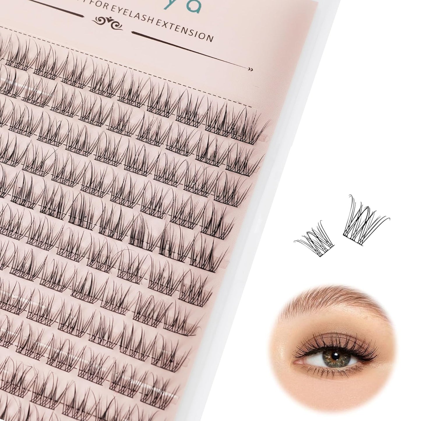 Lash Clusters - 144 PCS Individual 12mm D Curl Eyelash Extensions | Thick, Natural Wispy Reusable Volume Lashes