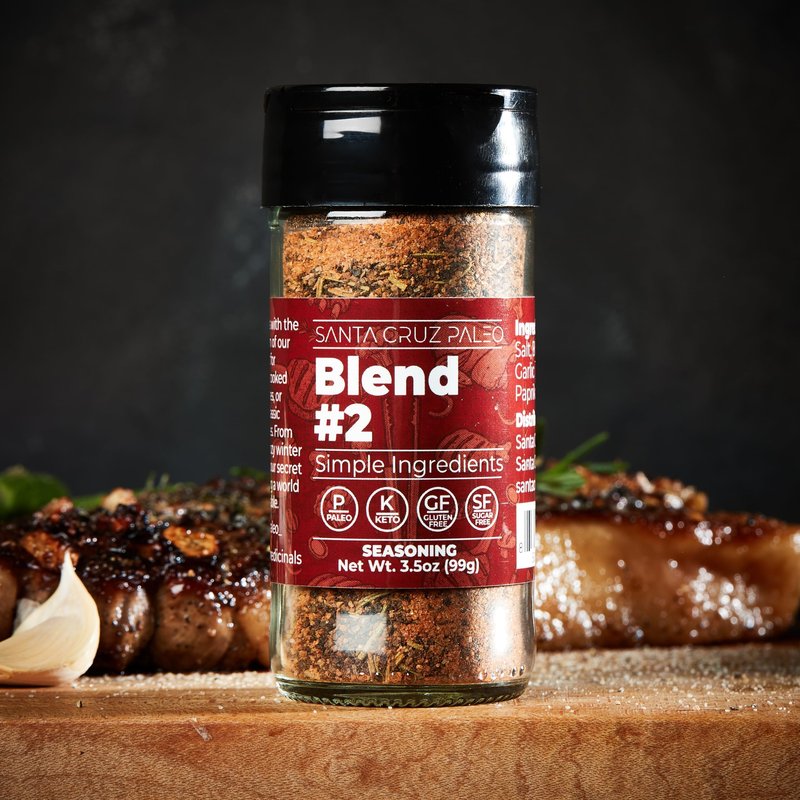 Santa Cruz Paleo, Seasoning Blend #2, Sweet and Smoky Spice for Chicken, Steak, Burgers, Wings and Ribs, Garlic, Sea Salt, Black Pepper, Rosemary and Paprika, Gluten Free, Keto, Paleo, 3.5 Oz Jar