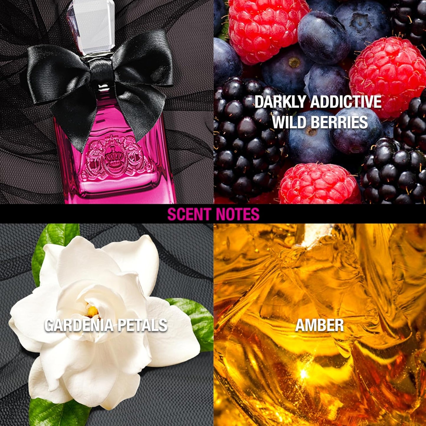 Juicy Couture Viva La Juicy Noir Eau De Parfum | Women's Fruity Floral Perfume with Wild Berries & Amber - 3.4 oz Spray