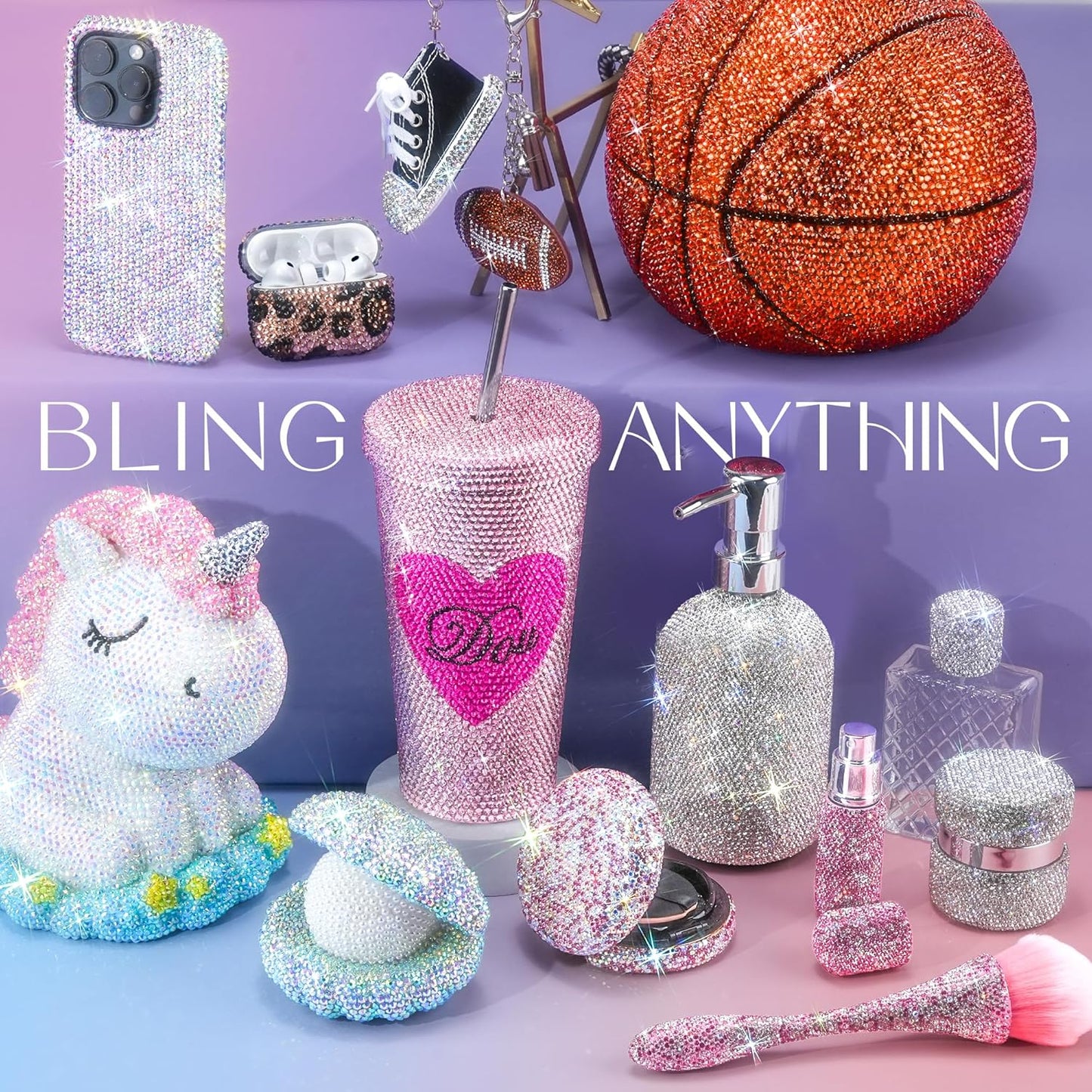 Bedazzling Kit - 50000 Pcs Rhinestones 3mm | 40 Colors Nail Gems & Glitter Art Supplies with Pickup Pen & B7000 Glue